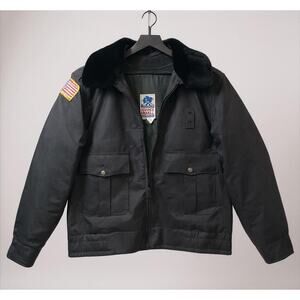 Horace Small Navy Uniform Jacket Men’s 42R USA Made Patch Work Coat Vtg Lined